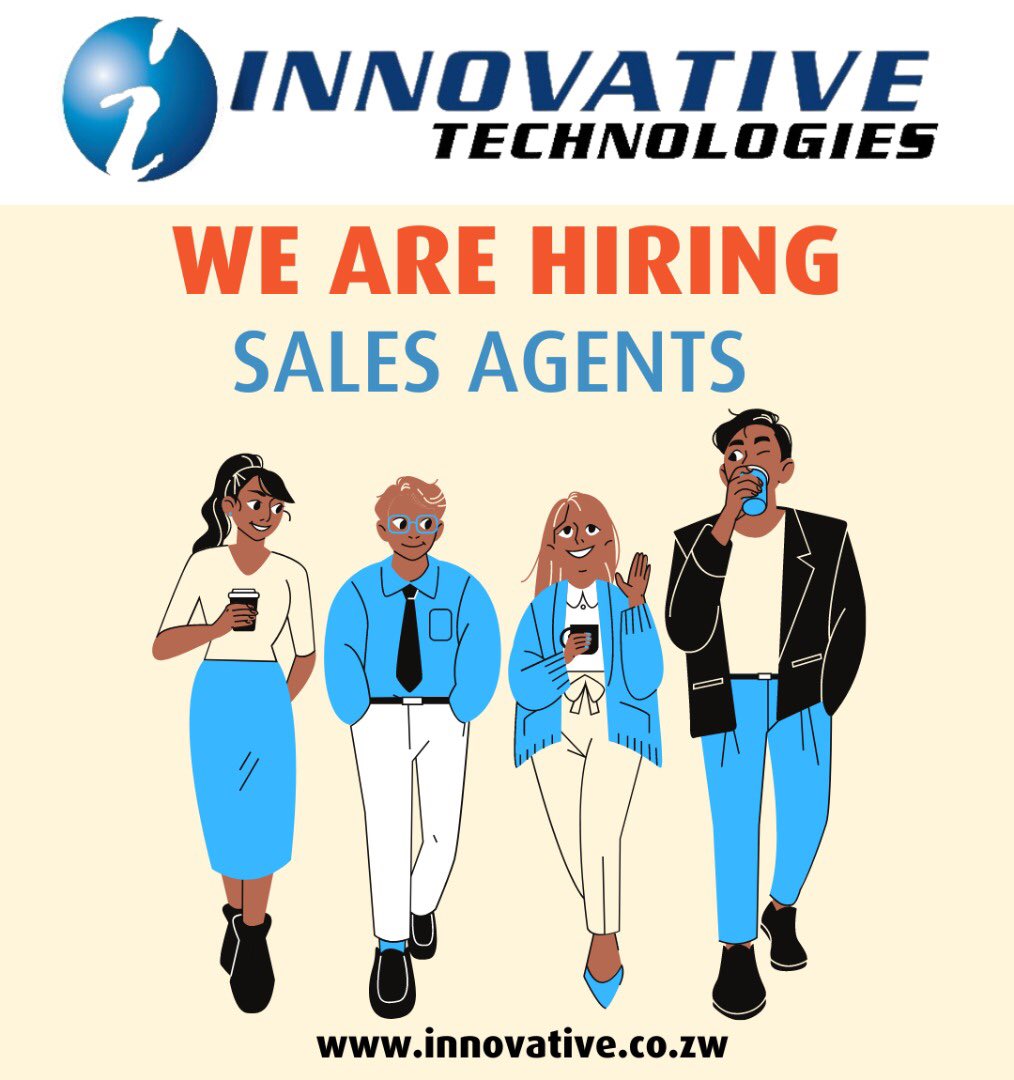innovtechzim's tweet photo. WE ARE HIRING COUNTRYWIDE!

Do you think you have what it takes to be an Innovative Technologies Sales Agent? Send your application to this link! 

https://t.co/t8PiWoVVxL

#WeAreTech https://t.co/xOvnoGJg2Y