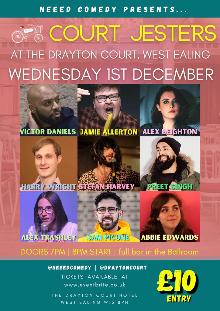 The Drayton Court (@thedraytoncourt) on Twitter photo INCOMING CHRISTMAS COMEDY
The Court Jesters are back December 1st!
Tickets available on our website or from <a href="/neeedcomedy/">Neeedcomedy</a>
#DraytonCourt #westealing #COMEDY #livecomedy #comedynight #bestinlondon #comedythursday INCOMING CHRISTMAS COMEDY
The Court Jesters are back December 1st!
Tickets available on our website or from <a href="/neeedcomedy/">Neeedcomedy</a>
#DraytonCourt #westealing #COMEDY #livecomedy #comedynight #bestinlondon #comedythursday
