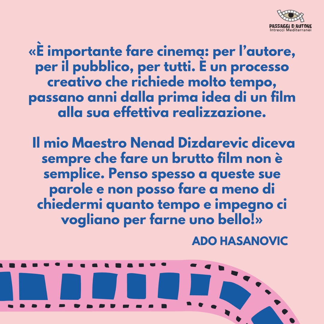 Per Ado Hasanovic, il nostro #direttoreartistico dal 2015, lavorare nel cinema significa ricerca costante e impegno continuo.

#passaggidautore2021