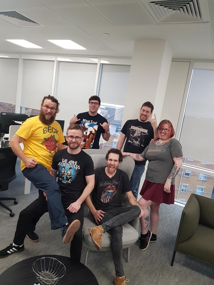 BunyipLobesy's tweet photo. Left to right - Beck, We Are Scientists, Meatloaf, Stones, Beasties and Deftones #tshirtday @BBC6Music Bringing the magic to work 🙌🎶 https://t.co/zMc6utk9Cu