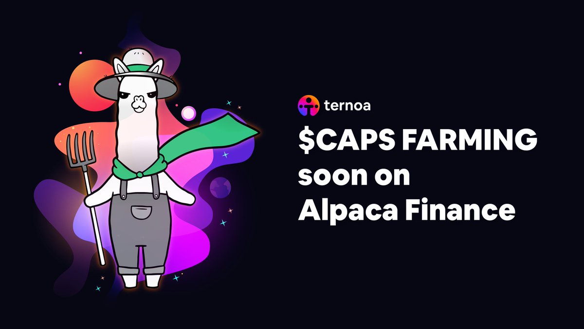 Ternoa_Turkish's tweet photo. 🚨 SPOİLER UYARISI 🚨

   $CAPS farming @AlpacaFinance'a geliyor!!

#BSC ağında topluluğumuz için bir başka heyecan verici farming fırsatı sunmak için çok heyecanlıyız 🚀

♥️ &amp; 🔄 Daha fazla ödül kazanmaya hazırsanız! https://t.co/DXbqp4NKLK