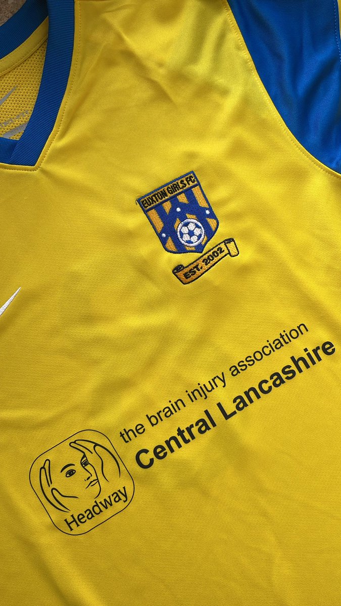 EuxtonGirlsFC's tweet photo. Preview of our open age team's new kit, bearing the 
@headwayCL charity. #TheseGirlsCan #WeAreEuxtonGirls https://t.co/c3zqrVCqib