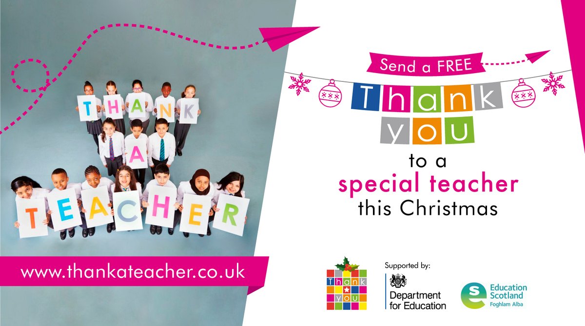 Who is feeling #festive 🎄🎅? Don't forget to send your teacher, school or support staff a FREE limited edition #christmascard through the National #ThankATeacher campaign bit.ly/3oM4xra