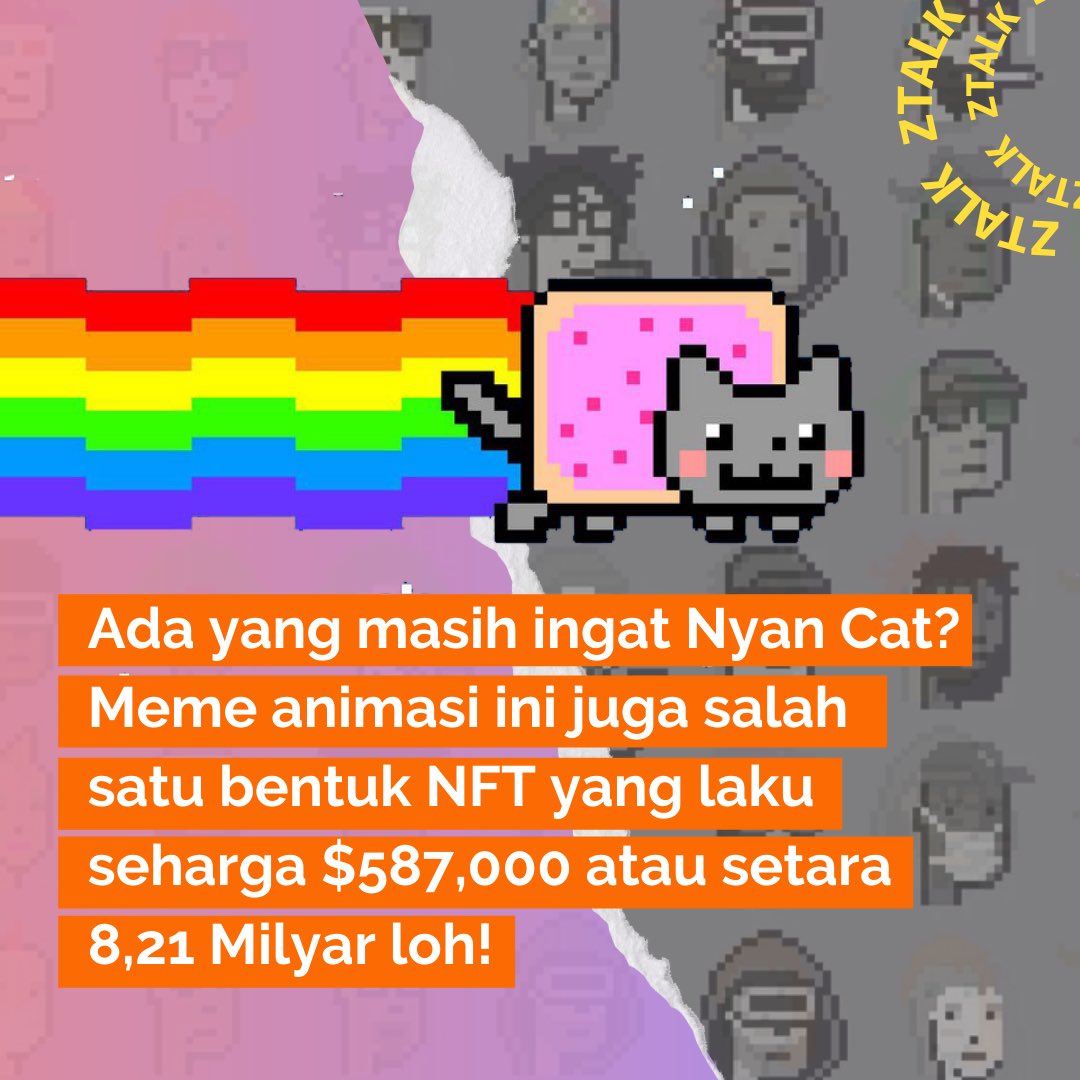 Ztalkid's tweet photo. Hai gankZ! kamu udah tau belom apa itu NFT? kira-kira kenapa ya orang-orang mau beli NFT dengan harga yang mahal? Yuk simak thread kali ini👀

#Ztalk #friday #nft #nftindonesia #nftinfo https://t.co/UsBiT5gLLx
