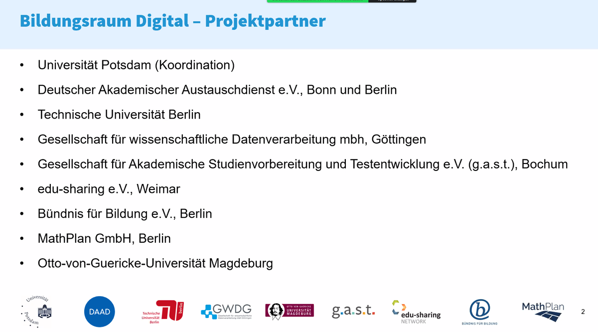 HSD_Paderborn's tweet photo. Prof. Dr.-Ing. Ulrike Lucke @unipotsdam zum Nationalen Bildungsraum #Bird bei der #cihh21 - dort sollen die ganzen Lerninseln der verschiedenen Bildungsträger miteinander verknüpt werden
#twittercampus https://t.co/aCpLLoC7bI