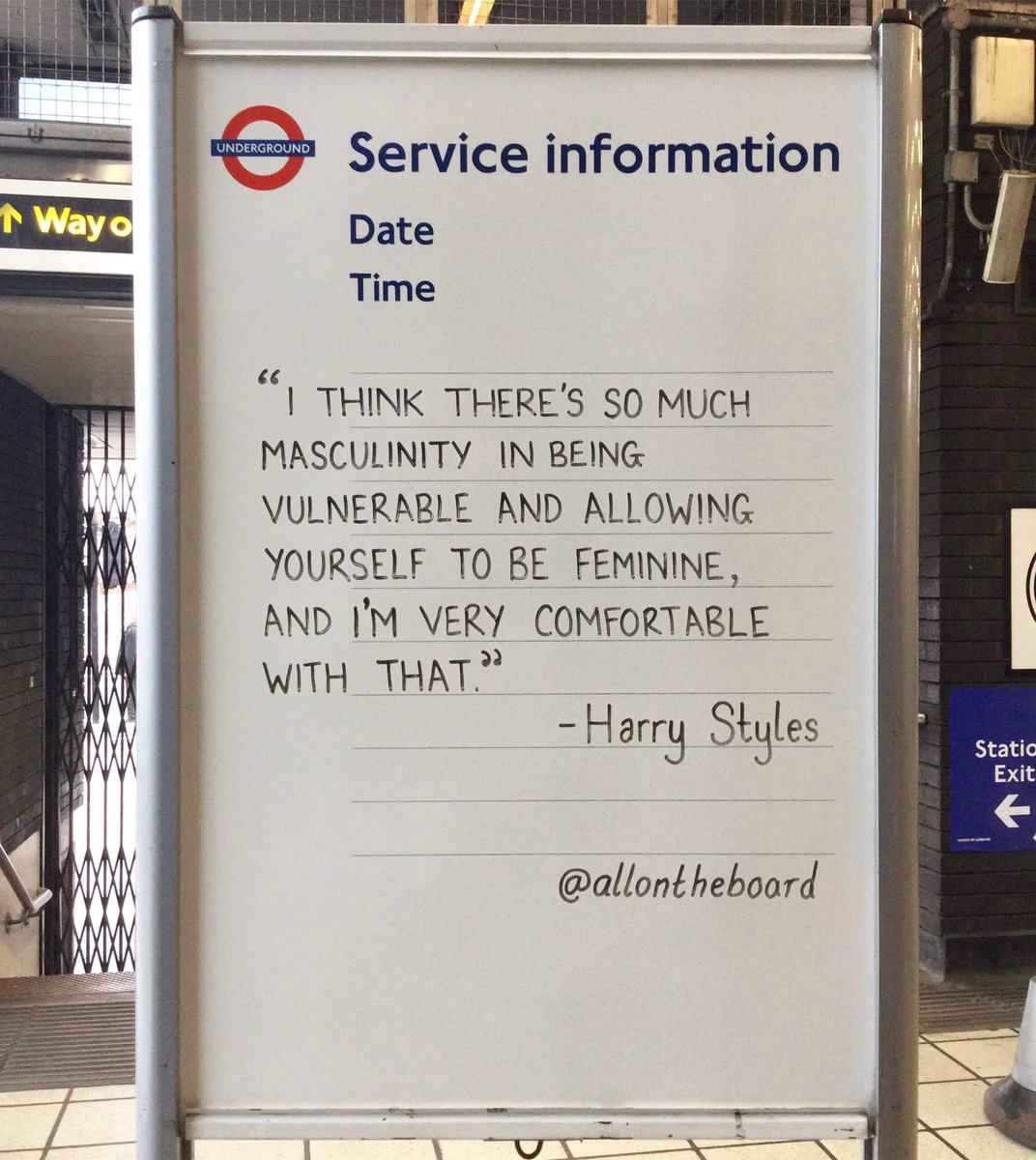 allontheboard's tweet photo. From Harry Styles. 
Be comfortable with who and how you are.
@allontheboard 

#harrystyles #InternationalMensDay #allontheboard https://t.co/kew3opfENi