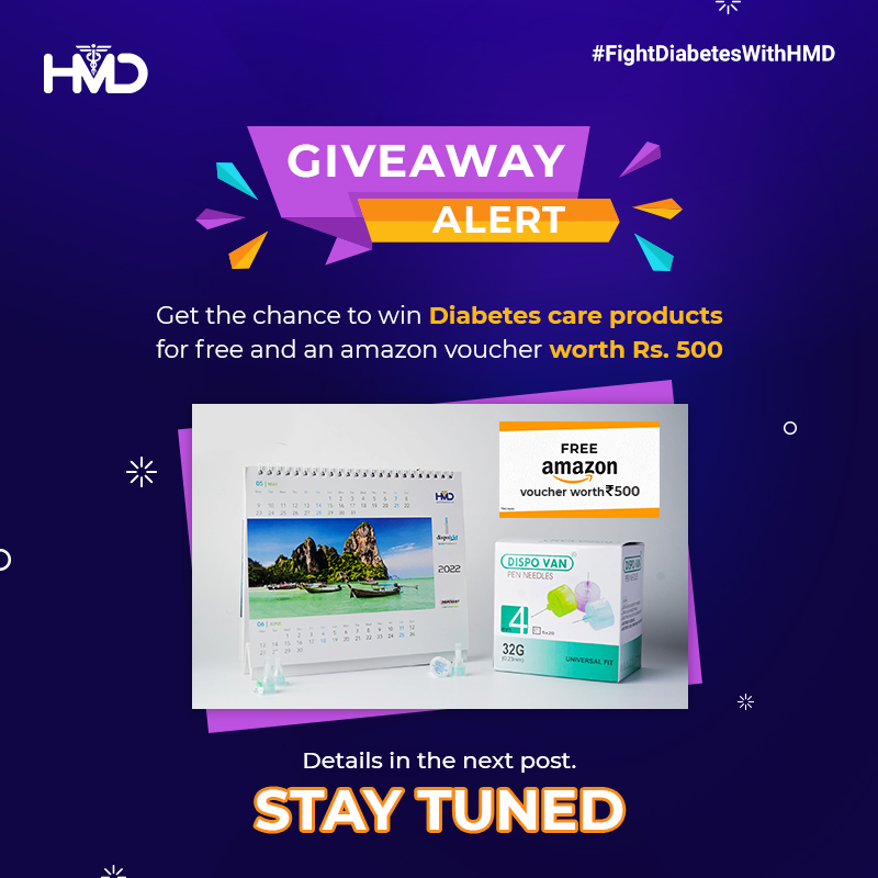 It’s time for a #Giveaway!
#Participate & get a chance to win #Diabetescare products & #Amazongiftvoucher worth Rs.500.
More details #comingsoon. #Staytuned!

#Diabetes #DiabetesAwarenessMonth
#MedicalDevices #PenNeedle #Contest #InsulinSyringes #GiveAwayAlert #ContestAlert