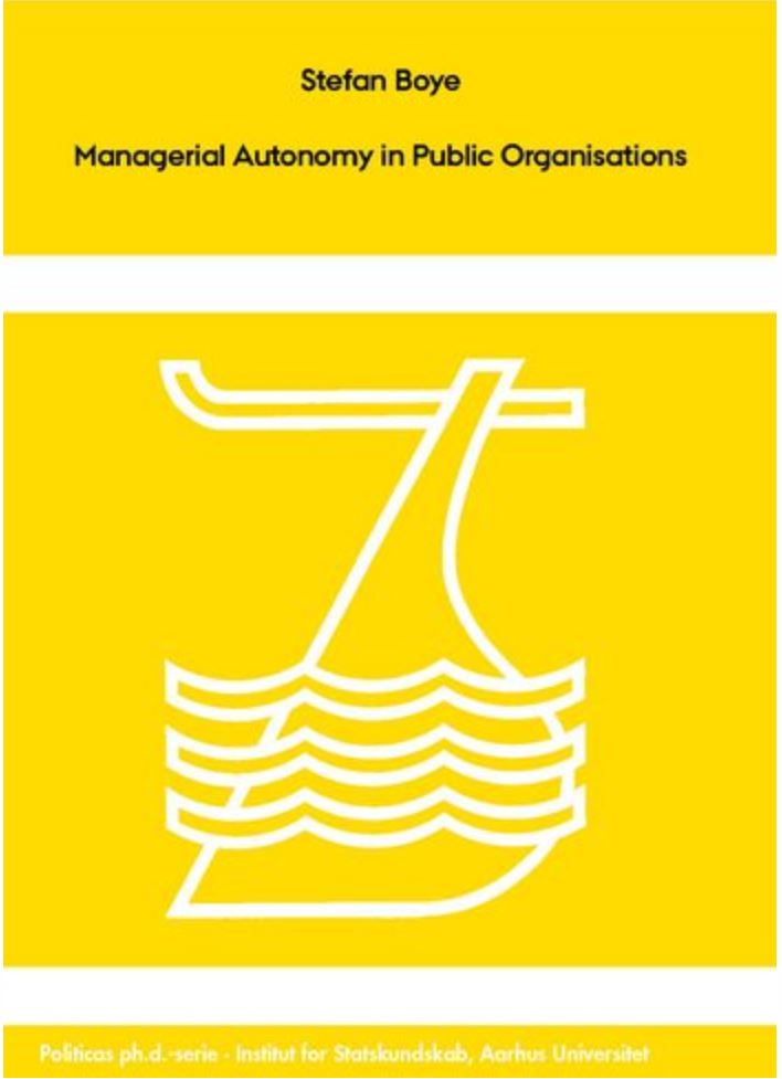 Today at 14:15, I will be defending my PhD dissertation "Managerial Autonomy in Public Organisations" at <a href="/Aarhus_BSS/">Aarhus BSS</a> @Ledelsescenter. The dissertation can be found here: politica.dk/politicas-phd-…