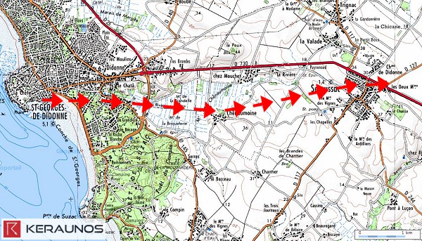  Il y a 25 ans une #tornade d'intensité modérée (EF2) frappait deux communes de la région royannaise (Charente-Maritime). Accompagnée de vents estimés entre 175 km/h et 220 km/h, elle a provoqué des dégâts matériels importants sur plus de 7 km. Actu -> 