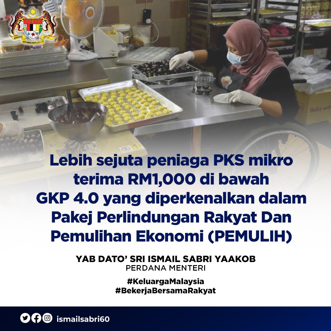 IsmailSabri60's tweet photo. Berita yang dinantikan seluruh Keluarga Malaysia!

Saya mengumumkan bayaran kedua Geran Khas Prihatin (GKP) 4.0 berjumlah RM500 akan dibuat mulai Selasa, 23 November 2021 dan semakan status kelulusan pula boleh dibuat mulai Isnin, 22 November 2021. https://t.co/lsUQv2fmXo