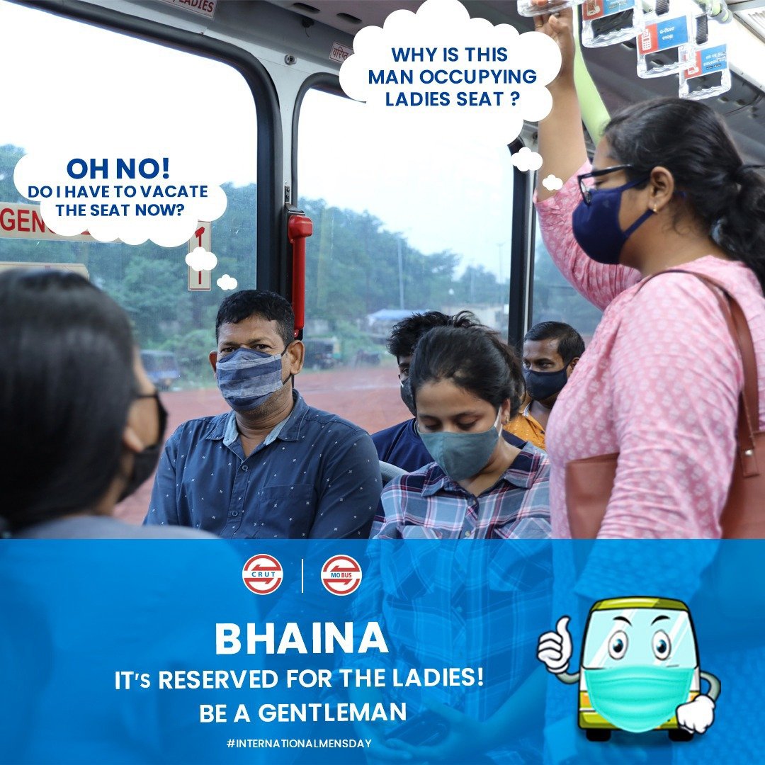 CRUT_BBSR's tweet photo. Don't be an ordinary man, be a chivalrous man.
#InternationalMensDay
#PrioritySeats
#MoBusforBetterYou https://t.co/XZtsR4r0Ip