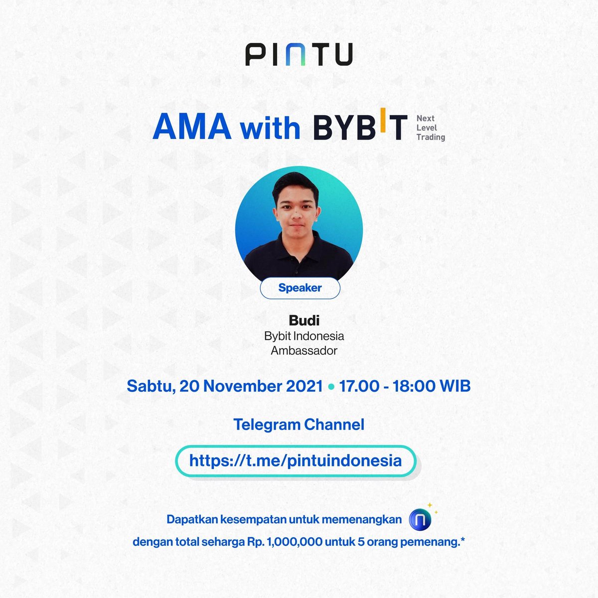 PintuID's tweet image. Hi teman Pintu!
Pintu Token ($PTU) akan segera hadir di Pintu. Berkolaborasi dengan Pintu, Bybit sebagai exchange partner resmi akan hadir di AMA session untuk menjawab pertanyaan kamu seputar program Bybit dan pandangannya terhadap launchpad PTU mendatang.
