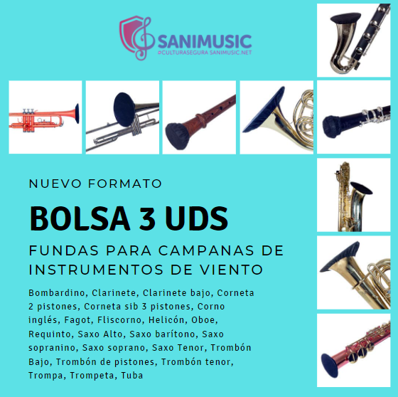 sanisgroup's tweet photo. ¡NUEVO FORMATO! Bolsa de 3 uds de Funda filtrante para campana de instrumento de viento 
Descubre como mantener tu actividad controlando la calidad del aire.
 #FundaInstrumento #InstrumentoDeViento #Calidaddelaire #CO2 #MediciónCO2
#Sanimusic #CulturaSegura https://t.co/jyW7nvD9lT