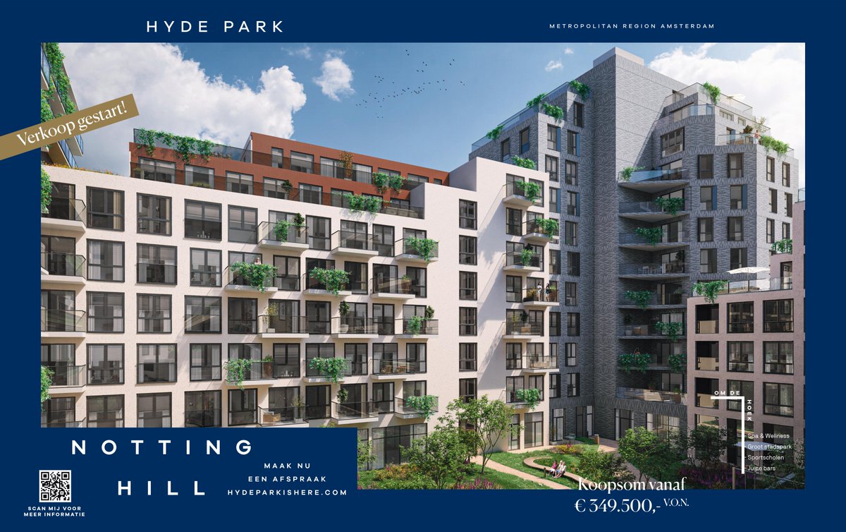 Een warm welkom voor een nieuw member van Hmore: Hyde Park. Hyde Park staat voor internationale #architectuur. Architect Winy Maas van het gerenommeerde architectenbureau MVRDV tekende het sprankelende masterplan van #HydePark.
In #Hmore leest u erover. hmore.nl