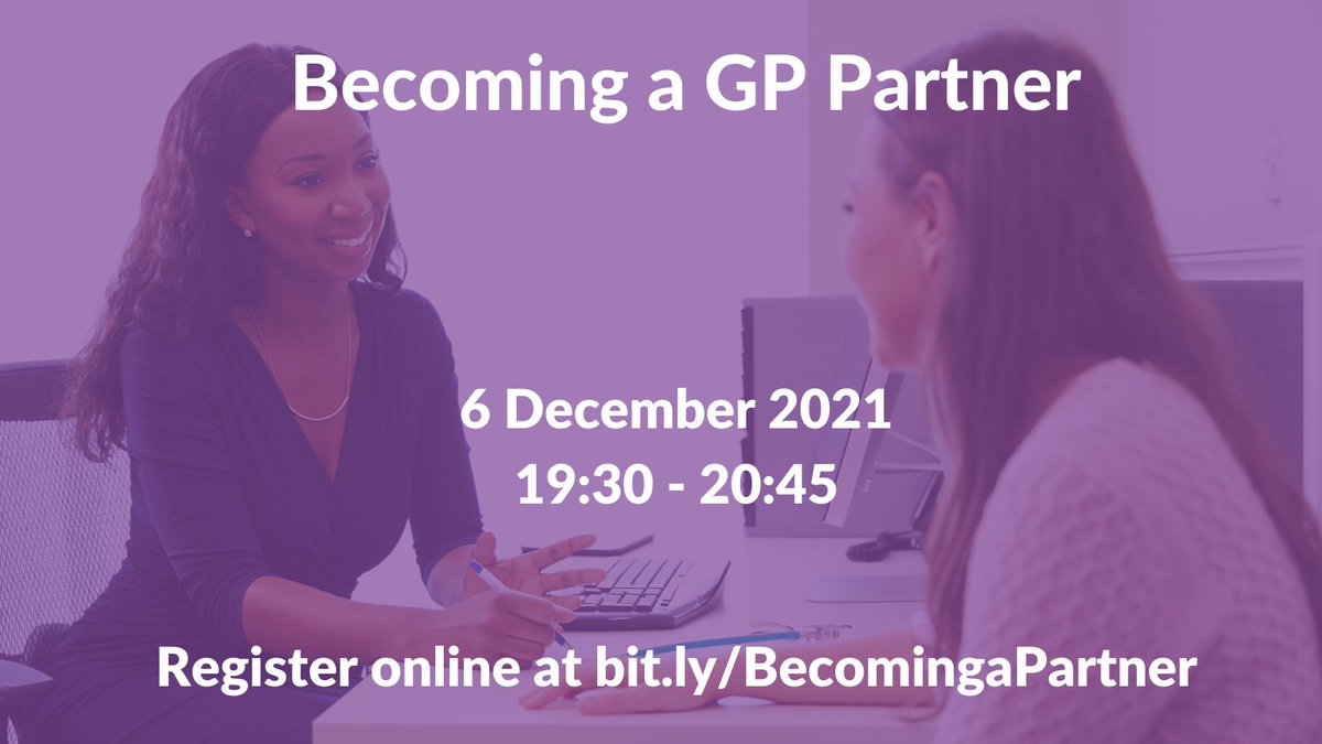 Are you interested in learning more about becoming a GP Partner? Our event on 6 December can help!

Register via bit.ly/BecomingaPartn…