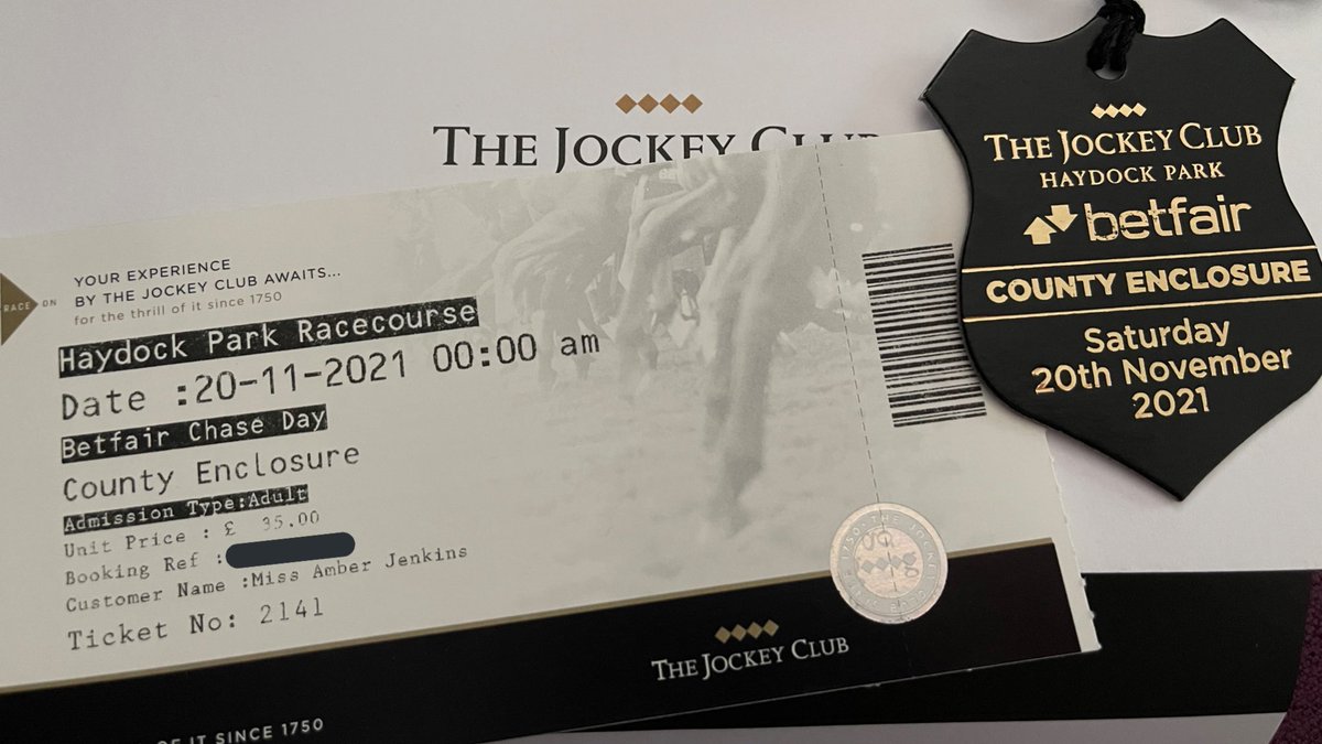 I have a spare ticket for Haydock tomorrow for the #BetfairChase 

It’s a County Enclosure badge and ticket which are sold out now it seems. £35 was paid for it will sell for £30 if anyone wants it?