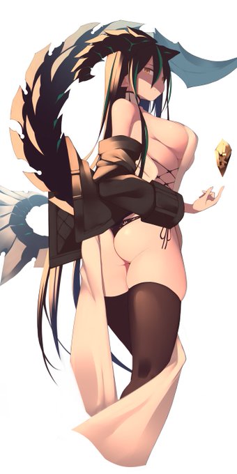 尻尾のせいで後ろの防御力が皆無な竜娘がすき 