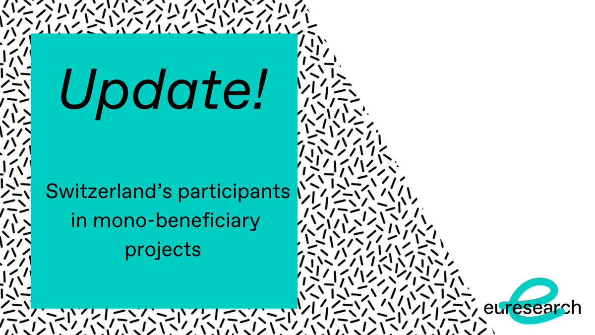 Find out the latest @SBFI_CH Guide for Swiss participants to apply for 𝗱𝗶𝗿𝗲𝗰𝘁 𝗳𝘂𝗻𝗱𝗶𝗻𝗴 for  𝗺𝗼𝗻𝗼-𝗯𝗲𝗻𝗲𝗳𝗶𝗰𝗶𝗮𝗿𝘆 projects sbfi.admin.ch/dam/sbfi/en/do…

Contact your regional office to get more information euresearch.ch/en/team-136.ht… 

#HorizionEurope #Euresearch