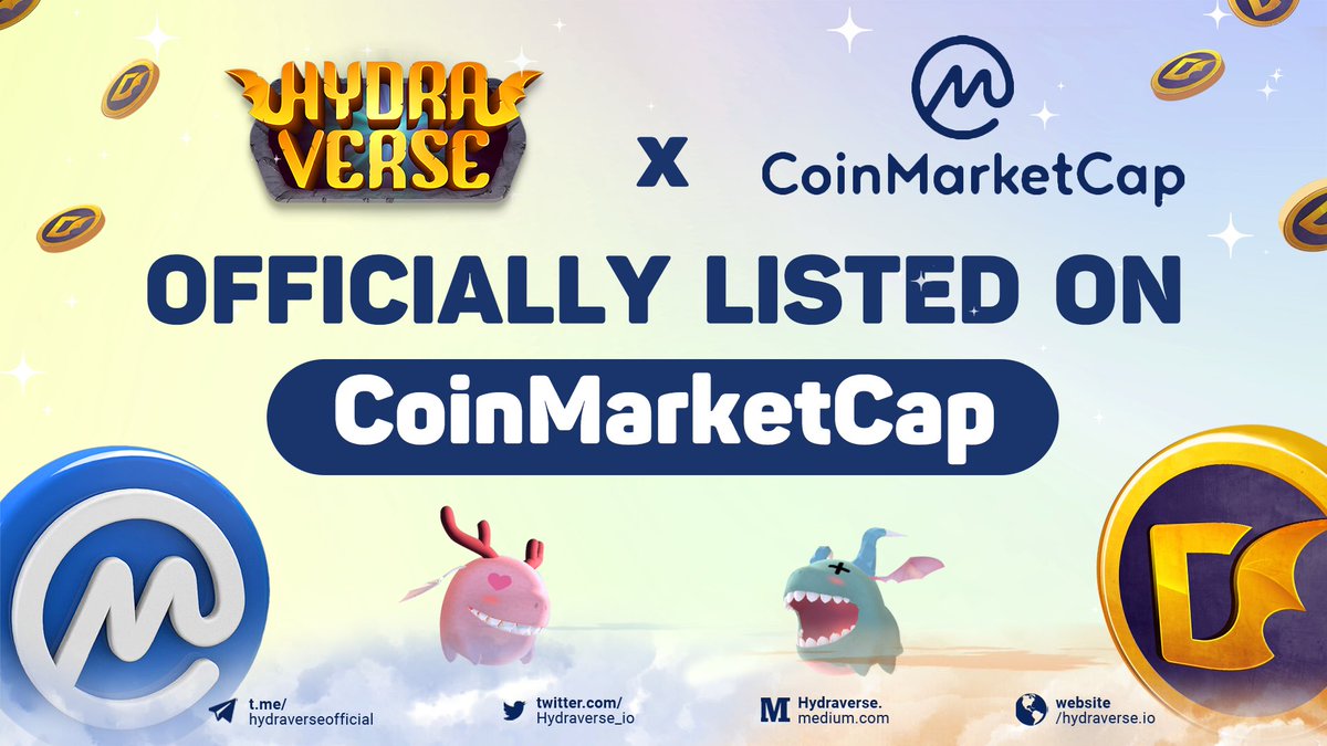Hydraverse_io's tweet photo. 📢 Hydraverse team is thrilled to announce that $HDV Token is officially listed on @CoinMarketCap 🥳

A solid step toward our race to the moon 🚀

👉🏻 Check out info: https://t.co/dG4EAgYELl
🗣 Join our Telegram channel for latest updates: https://t.co/riqcVnEELq https://t.co/Wb9XNgvDVO