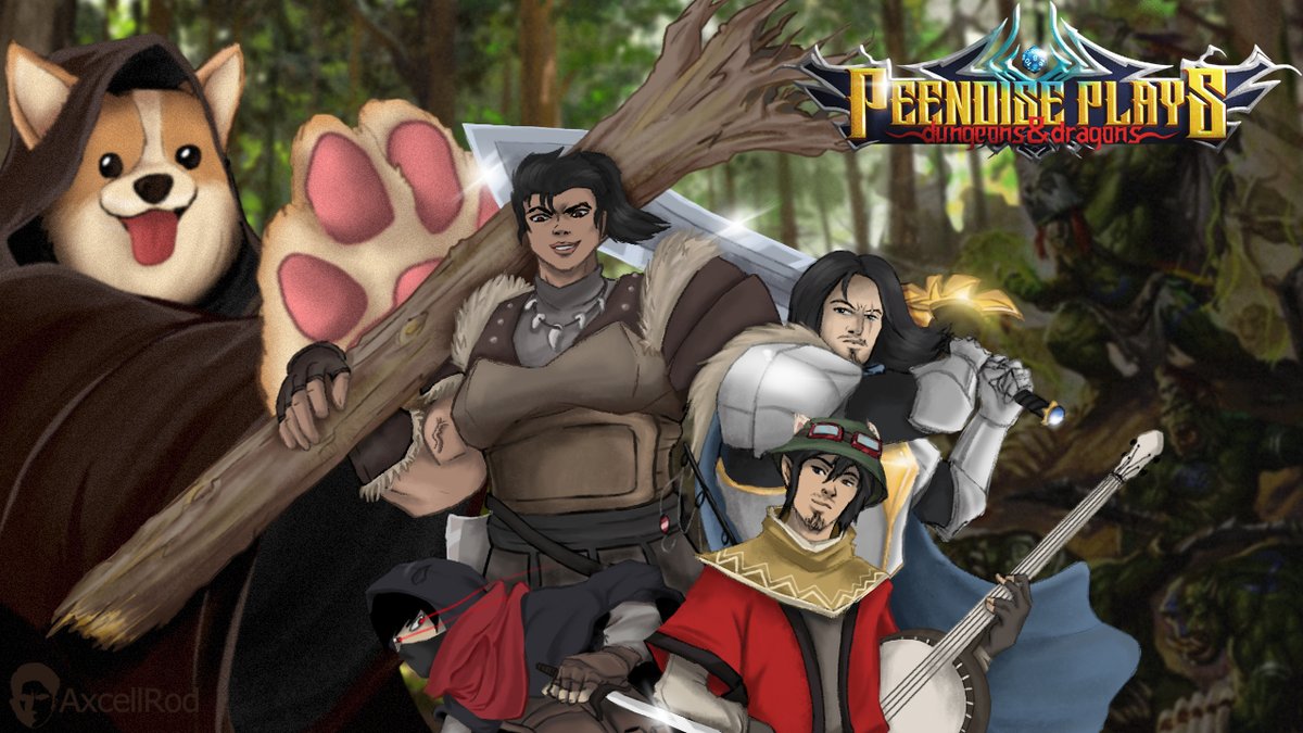 AxcellRod's tweet photo. Peenoise Plays D&amp;D | Fan art

@GLOCOgaming
@ThisIsChris09 
@JAWNILLA
@NhilDiaz
 
#artshare #art #FANART #peenoise #gloco #digitalart #ArtistOnTwitter #illustration https://t.co/1GzNUrpqFW