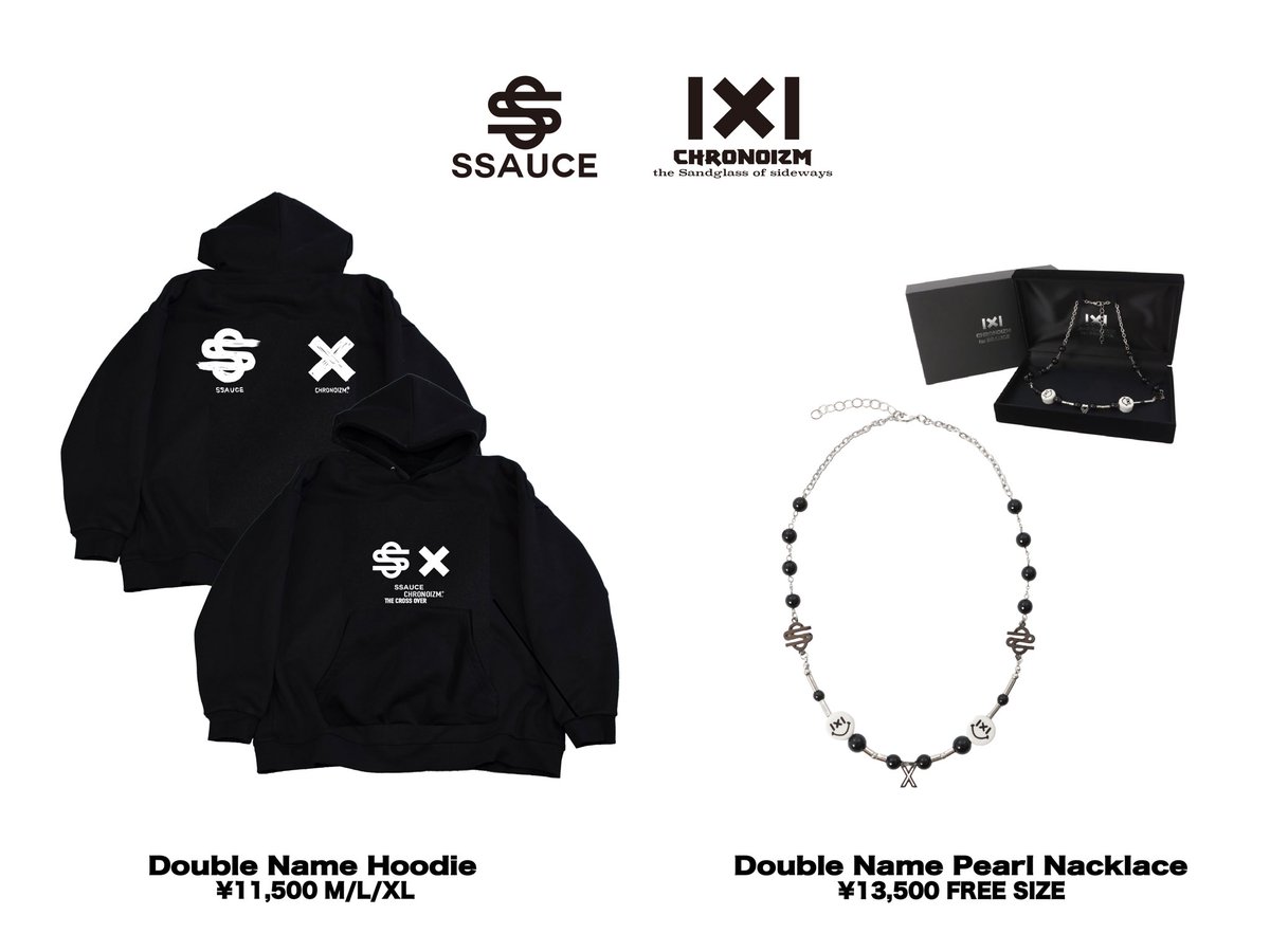 SSAUCE×CHRONOIZM】 □Double Name Hoodie □Double Name Pearl