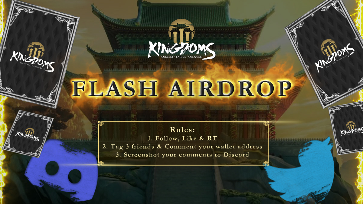 A Friday 1-hour flash #airdrop from $TTK to our generals🪂

🥁

✅Follow <a href="/PlayTTK/">PlayTTK (Rebranded to 0xLegends)</a>, like &amp; RT
✅Tag 3 friends &amp; comment your wallet address
✅Screenshot your comment and send it to our Discord server: discord.gg/qHr24xCzCE

Time to gather your armies and conquer this drop⚔️🤑