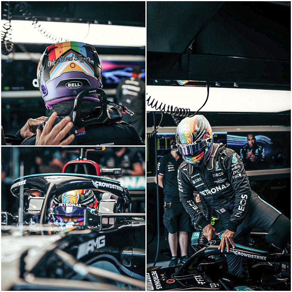 Lewis Hamilton's helmet for the Qatar Grand Prix 🌈