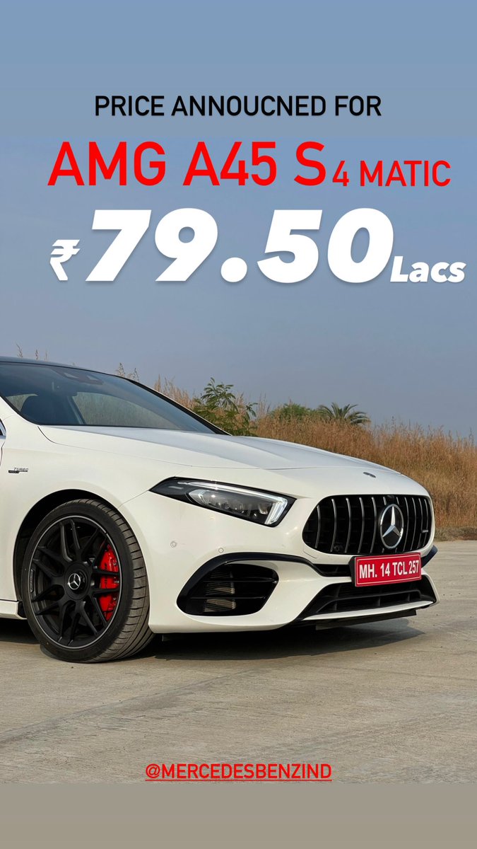 hanmust's tweet photo. Hottest hatchback, the ultimate pocket rocket, #AMG #A45 S #4Matic can be yours for ₹ 79.50 Lacs in India. A exclusive drive review from Natrax coming soon on my channel. Stay tuned. 

@MercedesBenzInd #InstantThrill #MercedesBenz https://t.co/Qlm5w1t0lZ