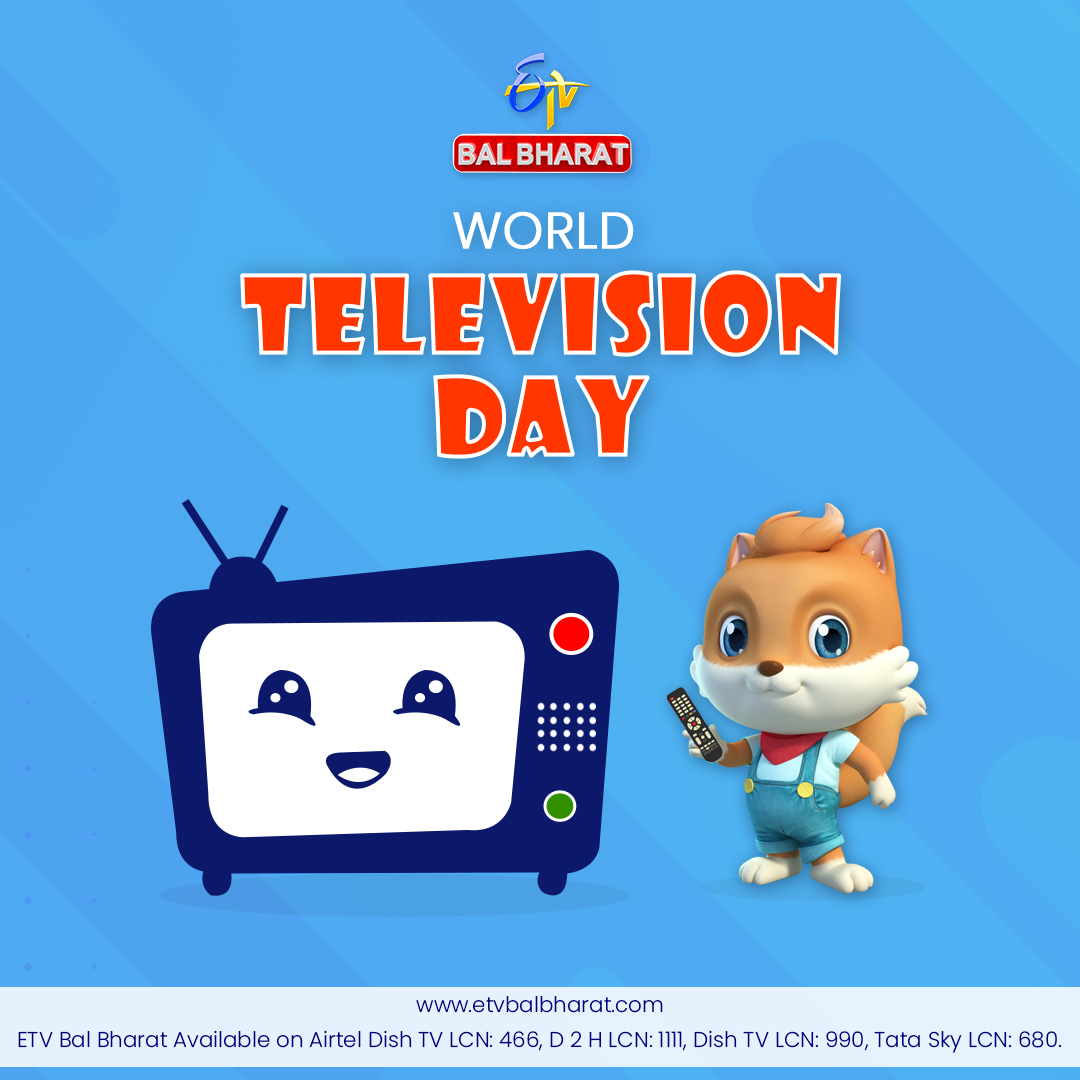 etvbalbharat's tweet photo. Celebrate this World Television Day with ETV Bal Bharat! New month New show! 📺🎬  

#etvbalbharat #worldtelevisionday #tv #television #worldtvday2021 #films #tvshow #music #entertainment https://t.co/FpqJNmPHxN