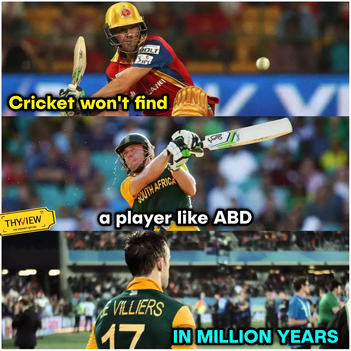 SHREYASH_VERMA0's tweet photo. Legacy ends 💔💔
.
.
.
.
Players will come and go but u will surely be missed legend.

Thank you Mr. 360  for all the beautiful memories❤
Happy retirement G.O.A.T #ABDevilliers
#ABDRetires 
#retirement
#ThankYouABD #viratkholi 
#ViratKohli 
#RCB https://t.co/5jEeZhcSsk