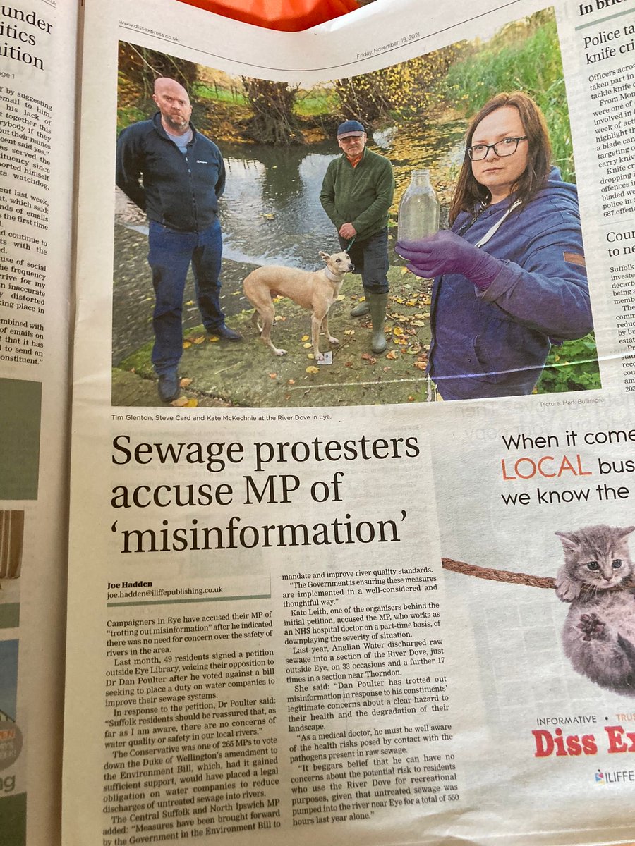 Following up our #DanPoulterMP #EnvironmentBill #RawSewage protest and petition 👇