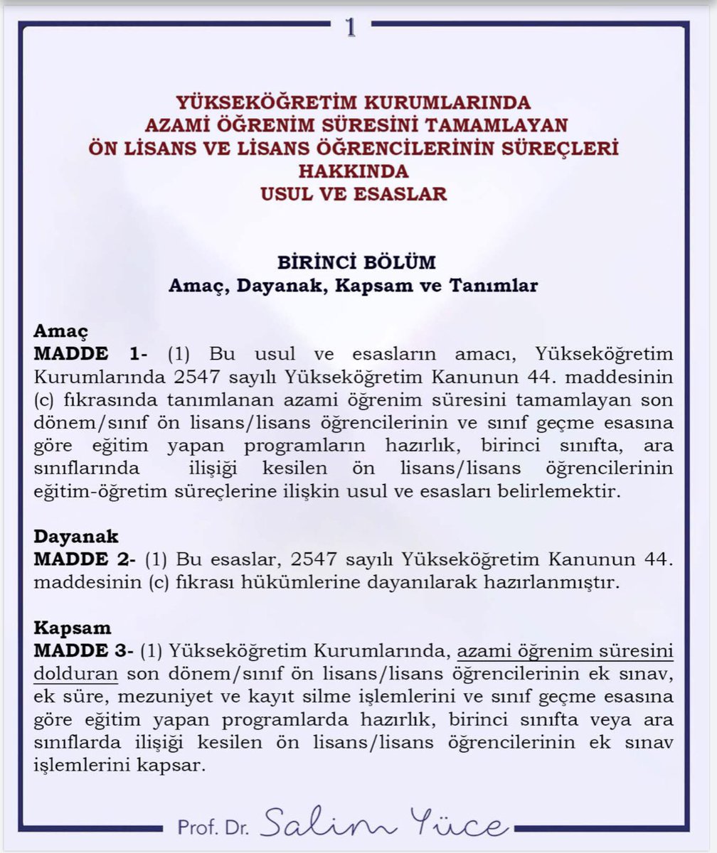 profdrsalimyuce's tweet photo. 1-Biraz had aşarak YÖKün çıkarması gerektiğini en başından beri söylediğimiz usül ve esasları, sadece şahsi bir yorum ve üniversitelere katkı adına takdirlerinize sunuyorum. @erolozvar @YuksekogretimK @tcbestepe https://t.co/xA5gDlmAHt