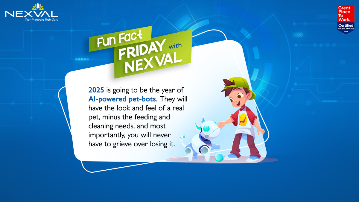 nexval_infotech's tweet photo. A robotic pet or pet-bot might sound surreal, but it is not far-fetched. The unprecedented growth of AI and its extensive utilization today have made humans efficient enough to turn fiction into reality.
#FunFactFriday #KnowWithNexval #AI #ArtificialIntelligence #PetBots https://t.co/ubM9zd7pPO