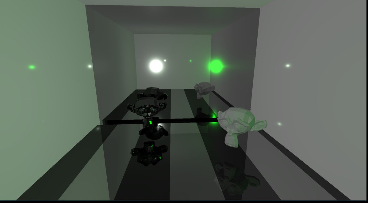 bearbeatcat's tweet photo. こういう閉鎖空間だとポイントライトが映える。
#DirectX12 #DirectXRaytracing https://t.co/s1vIer7V8W