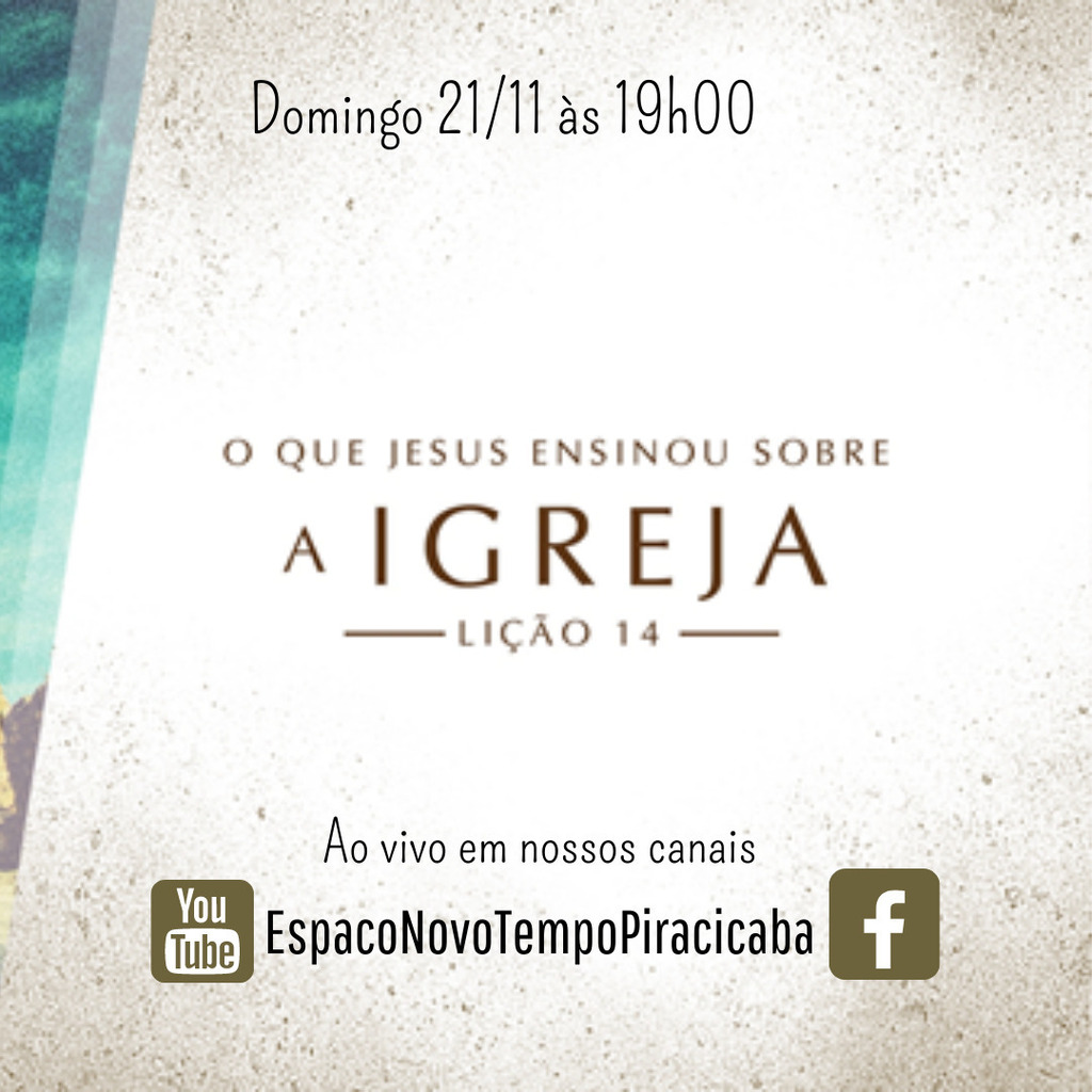 Espaco_NT's tweet photo. // Ensinos de Jesus \\ - Qual é o papel da igreja na vida espiritual? A Bíblia diz que a igreja é o corpo de Cristo e se é o corpo, lago tão importante, certamente Jesus ensinou muitas lições sobre ela. 

Quer saber mais? Esperamos por você no domingo. 
… https://t.co/ZpCdBFiYe5 https://t.co/4J1hCoY0l7
