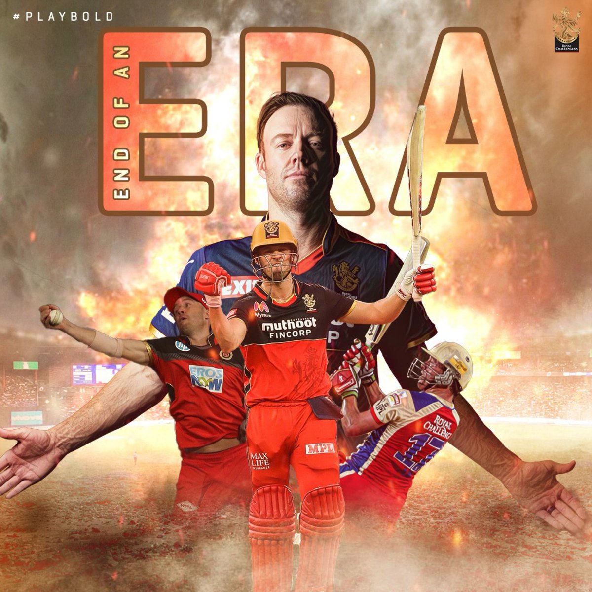 RahulDh45912554's tweet photo. It hurts a lot 💔
@ABdeVilliers17 
We miss you lot AB
#endofanera 
#RCB https://t.co/IIVBwtpPij