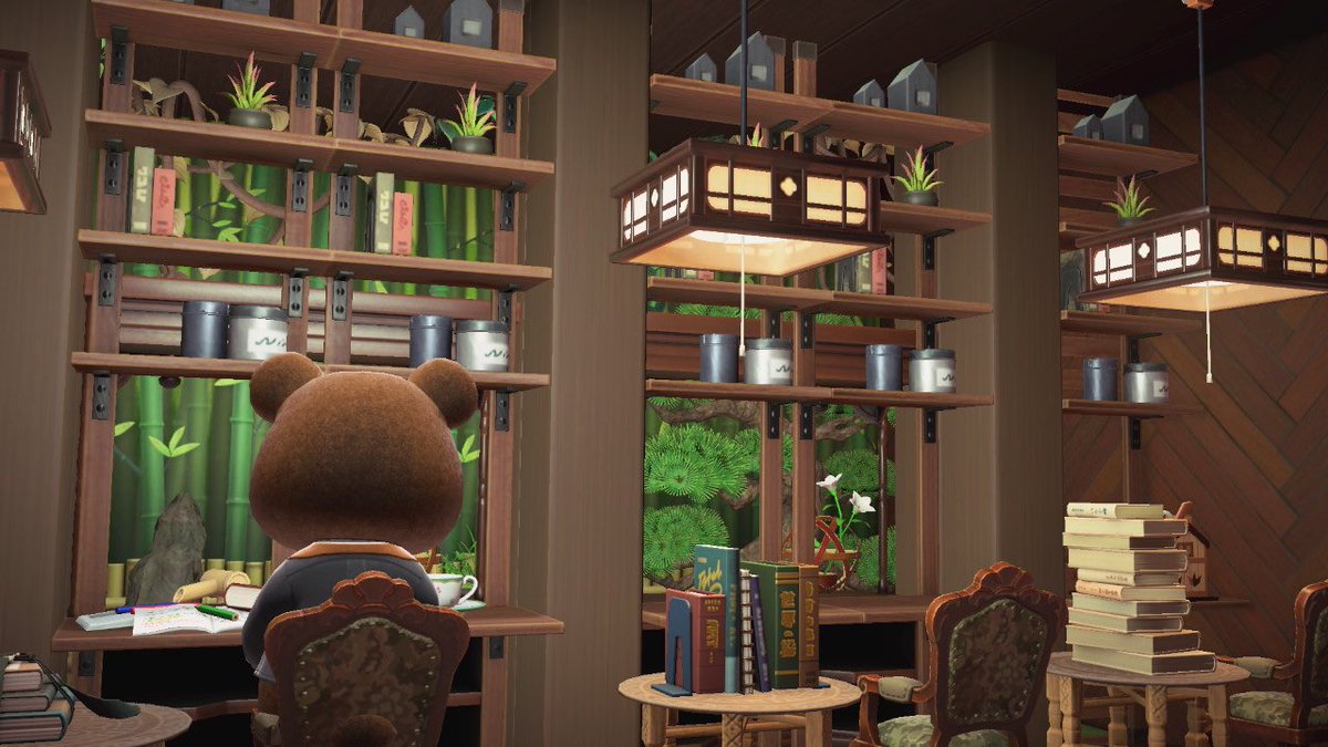 oharunda's tweet photo. 松の木を眺める喫茶店☕️

#acnh #AnimalCrossing 
#あつ森 #ハピパラ https://t.co/bql9wvnkCQ
