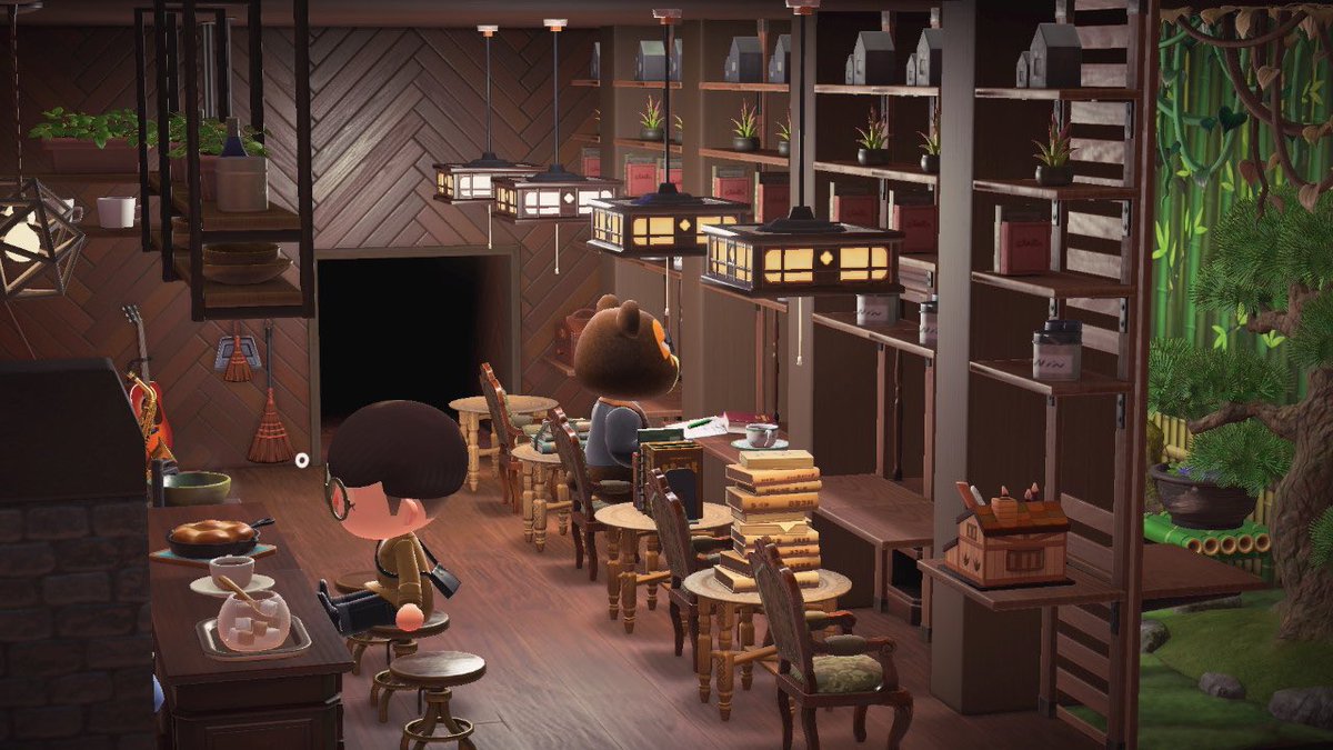 oharunda's tweet photo. 松の木を眺める喫茶店☕️

#acnh #AnimalCrossing 
#あつ森 #ハピパラ https://t.co/bql9wvnkCQ