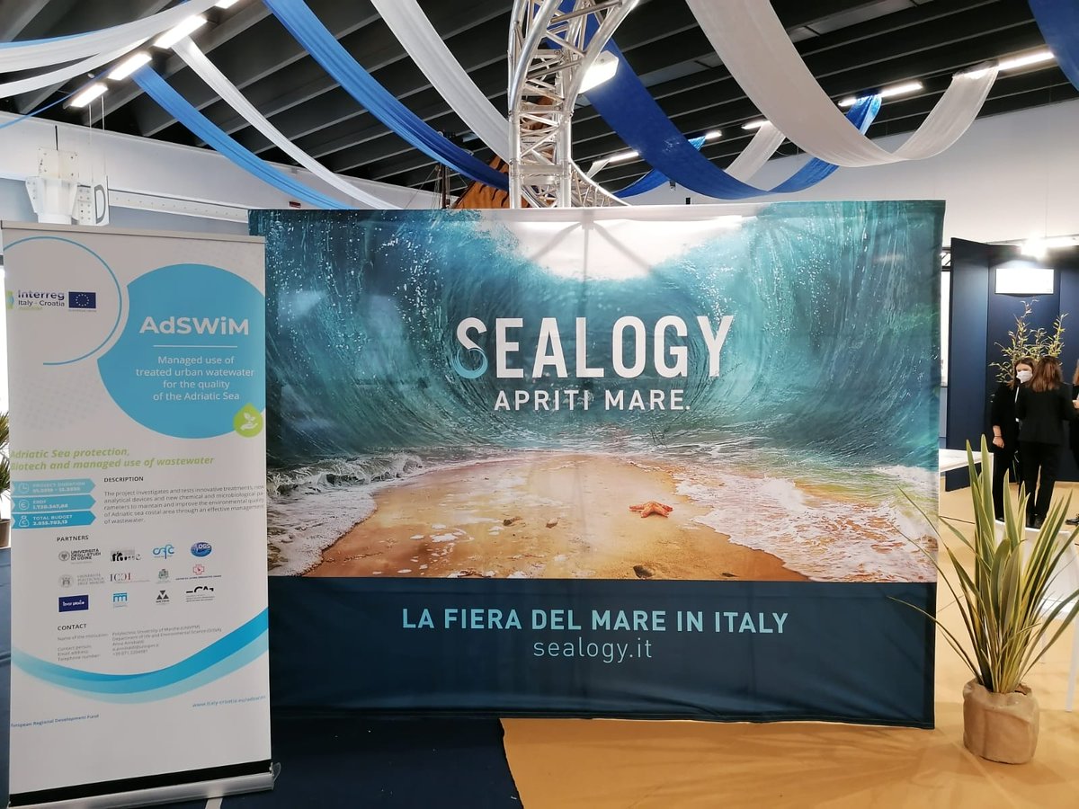 AdswimProject's tweet photo. @UnivPoliMarche is presenting today the research work and projects at the @sea_logy fair in Ferrara, #Italy . Our partner has set up a beautiful stand, did a super mega presentation of #adswimproject, showed our videos and of course, here is our ace in the hole ๐๐Matteo Fanelli https://t.co/5syg1sOMq2