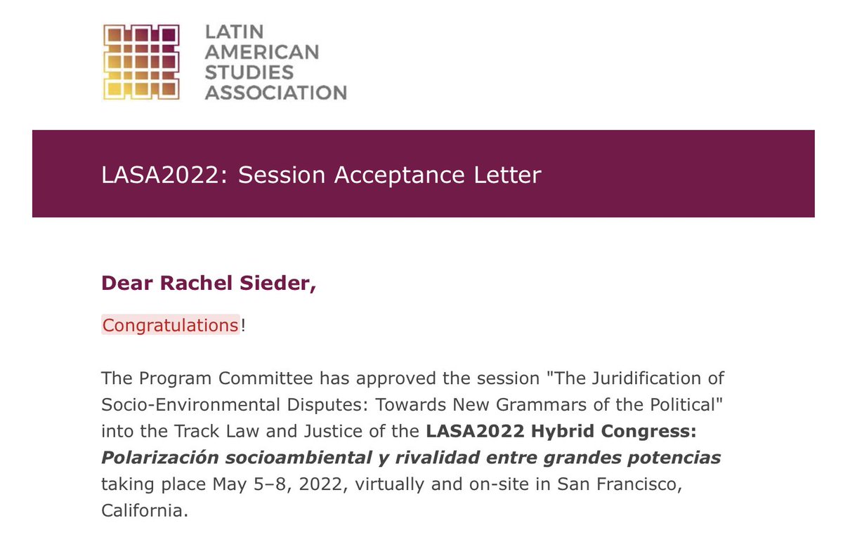 RConflicts's tweet photo. @CLACS_SAS @ciesas #ResourceConflicts research team will make it to #LASA2022 in San Francisco!!!
With papers from @YacotzinB @CAngelBotero @montoya_ainhoa & Rachel Sieder https://t.co/wbMVdPFKgJ