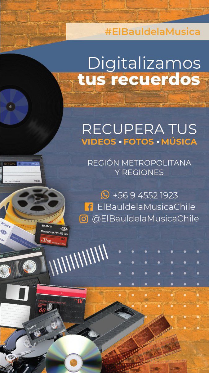BDLM_Chile's tweet photo. @carolaurrejola Si tienes jingles de las campañas políticas de los 80 y 90 en Cassette, y quieren digitalizarlos, acá estamos ☝️
También vhs con las franjas electorales podemos digitalizar 📼 Por acá nos pillan https://t.co/2iiXlw6QGT o por Whatsapp business https://t.co/RS5mZk6DBb https://t.co/ruqZWlAD4F