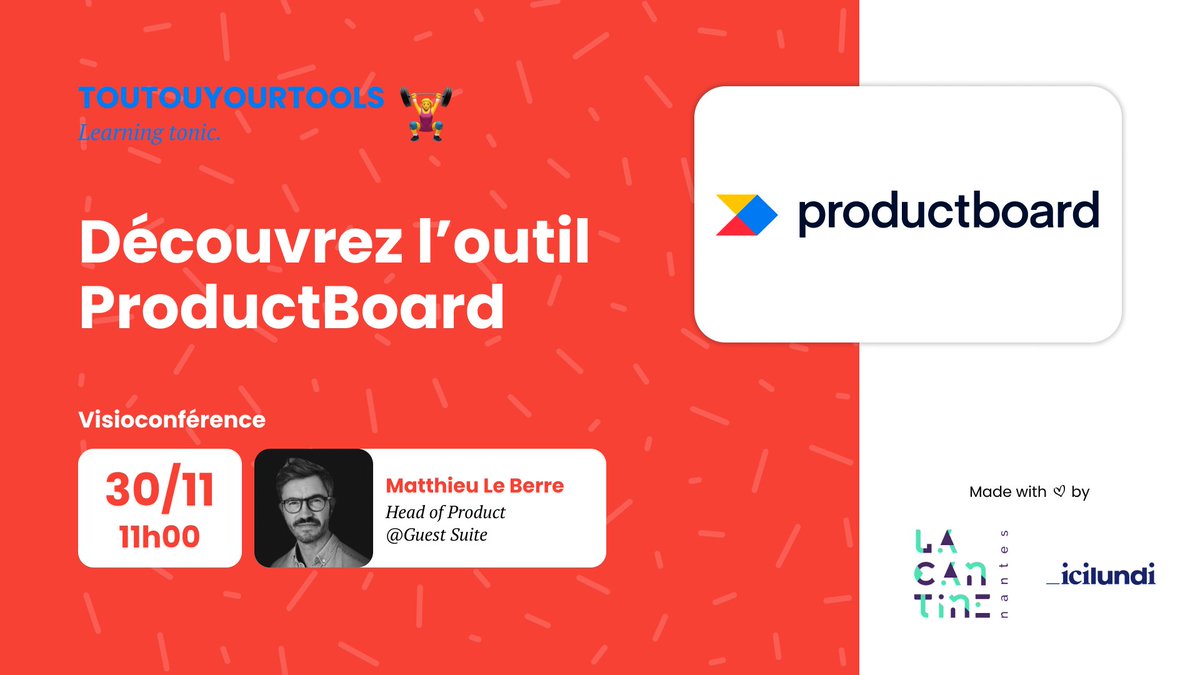 _icilundi's tweet photo. Passée l'époque de coller des posts-its au tableau : ProductBoard est l'outil pour construire votre roadmap produit à partir de vrais besoins clients !
La prochaine édition des #TTYT 🏋🏼♀️ animée par @MattLeBerre aura lieu le 30/11 à 11h00 !
Inscription : https://t.co/XA643O6rTV https://t.co/pn4yWJgSIW