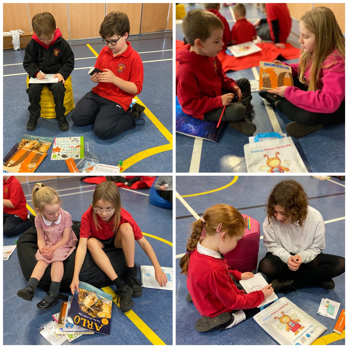 MidCalder_PS's tweet photo. Primary 1 were very excited to receive their Bookbug Bags from their P7 buddies today! 📚#bookweek #bookbugs #literacy @Bookbug_SBT @scottishbktrust @BookWeekScot @wl_literacy @wlelc https://t.co/8FQFmMDoxj