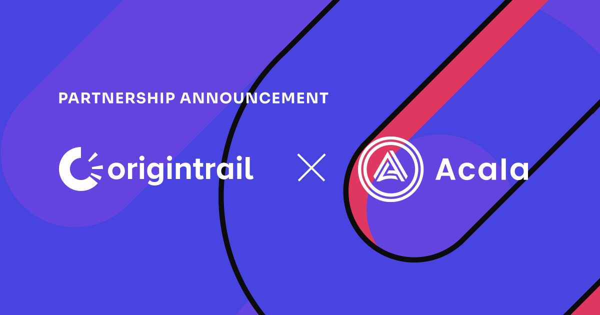 origin_trail's tweet image. We are beyond pleased to announce our partnership with the #DeFi and liquidity hub of @Polkadot, &amp;amp; their inaugural Parachain winner @AcalaNetwork🦄

Read below to learn more about our partnership &amp;amp; the immense value it will create for both ecosystems!

👉 bit.ly/OriginTrail-Ac…