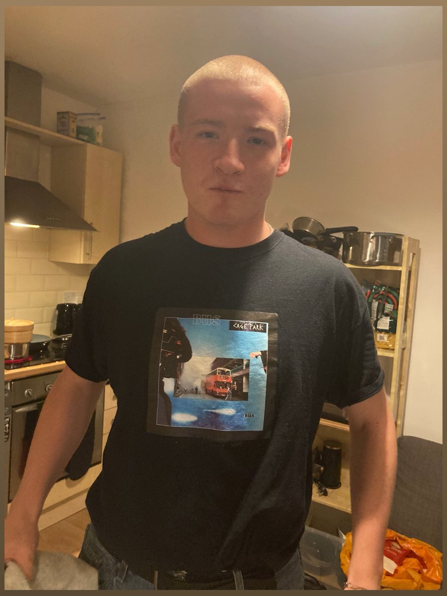 Barn hasn’t taken this <a href="/cageparkband/">Cage Park</a> t-shirt off since August <a href="/BBC6Music/">BBC Radio 6 Music</a> #TShirtDay