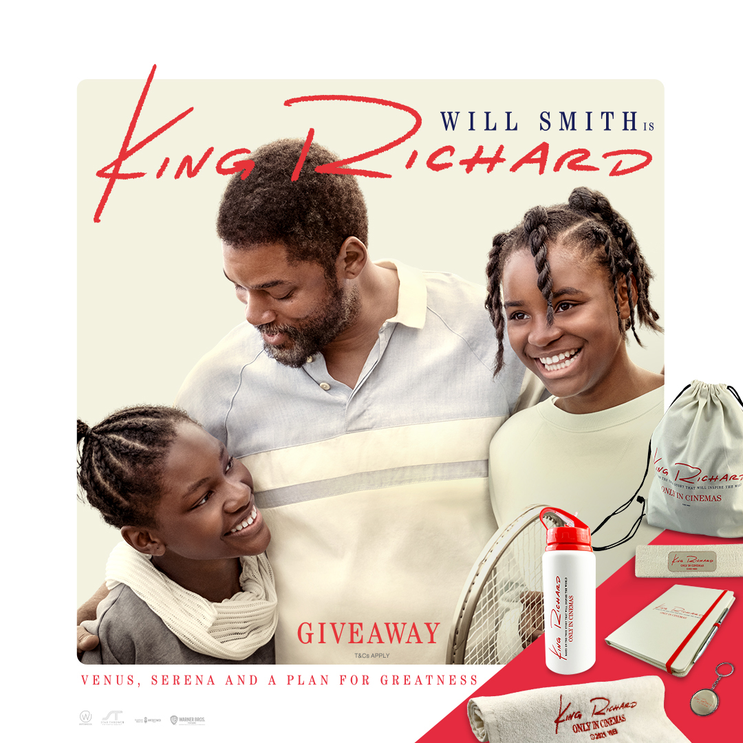WarnerBrosUK's tweet photo. Retweet for your chance to #win a #KingRichard prize bundle! See the
unmissable story of Venus, Serena and their father's plan for greatness
in cinemas TODAY. 

T&amp;Cs: https://t.co/zkXcXYBa3E https://t.co/JCVKanPMZM