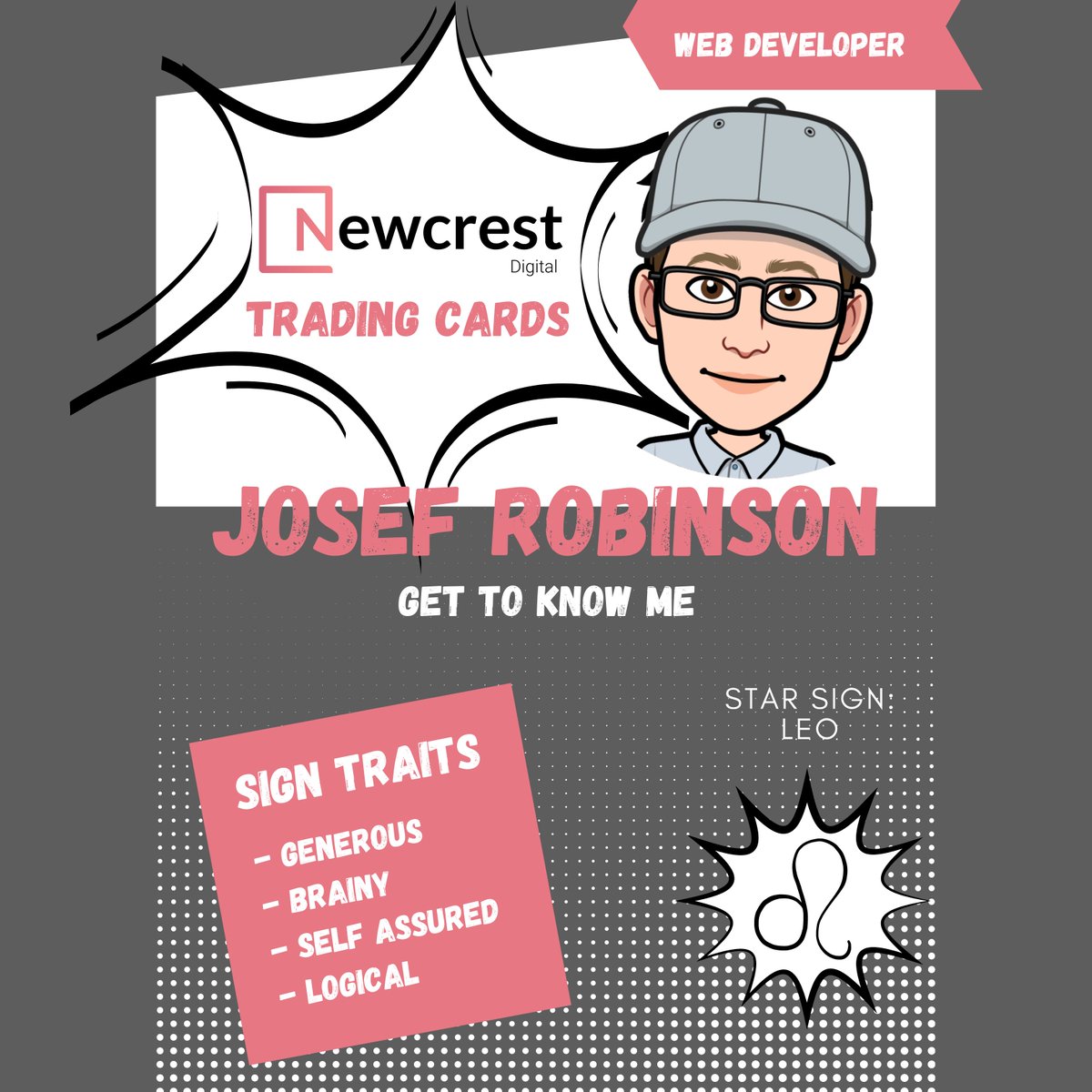 We’ve created trading cards for each of our team members including their role, skills, star sign and much more!
Now, get to know Josef 🚀
#team #digitalmarketing #Webdesign