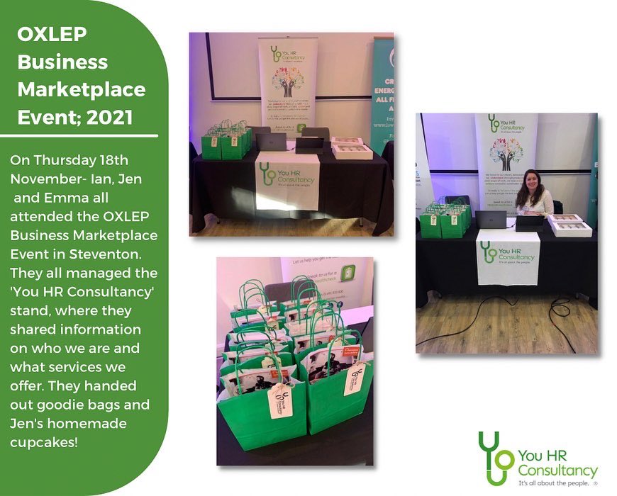 YouConsultancy's tweet photo. OxLEP Business Marketplace Event - November 2021. You HR Consultancy were lucky enough to be invited along to this event, where 3 members of our team ran a stall and chatted to local businesses about how to look after and get the most from their people!β¨ #Event #Business #OXLEP https://t.co/Ib0a7TeRQV