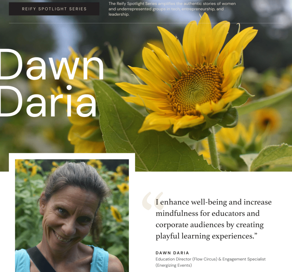 The Reify Spotlight Series amplifies stories from women in tech, entrepreneurship, and leadership. Today's #FridayFeature is entrepreneur and engagement specialist Dawn Daria: bit.ly/3kbVYog

Subscribe to #Reify821 so you never miss a spotlight! bit.ly/3krofYD