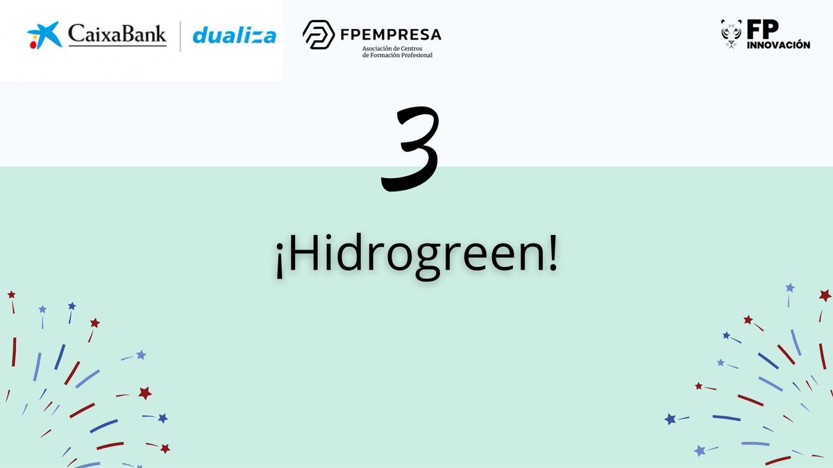 fpieventos's tweet photo. 📣¡Tercer equipo ganador del Hacka #retODS enfocado en alumnado de Formación Profesional!

Equipo Hidrogreen:
🔹Hugo Delgado 
🔹Kamal Faten

¡Enhorabuena equipo! 🌟

@CABK_Dualiza @fp_empresa @FPinnovacion https://t.co/Mf8bzyy5ys